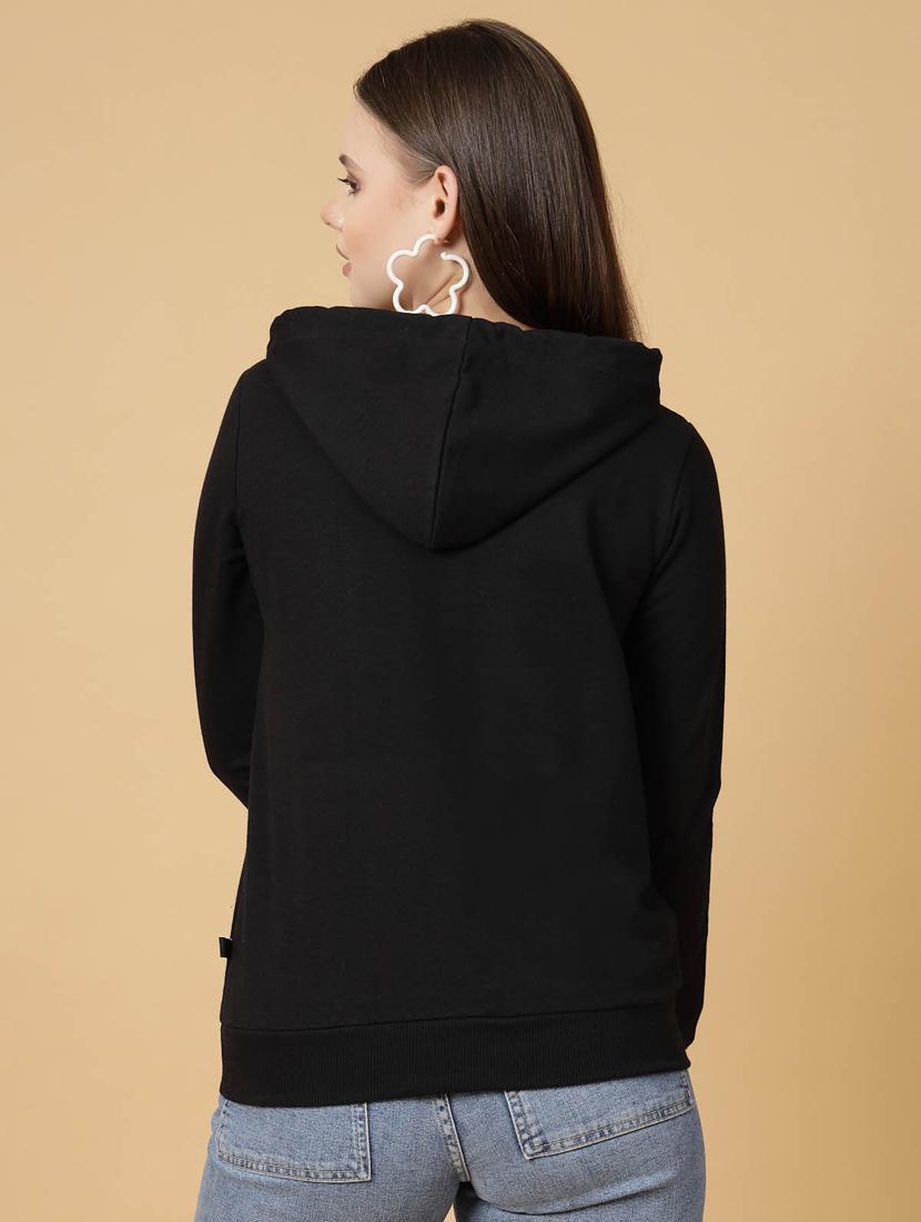 women chest print hooded sweatshirt - 20411180 - Standard Image - 4