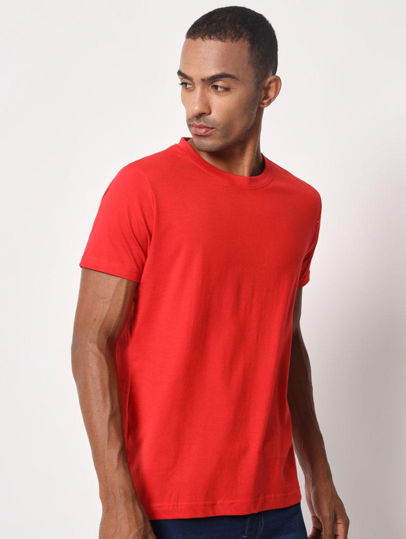 red cotton blend regular tshirt - 20411438 - Standard Image - 1