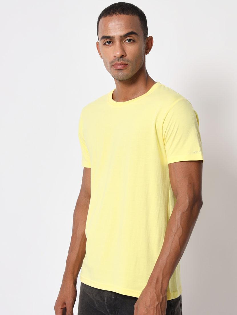yellow cotton blend regular tshirt - 20411479 - Standard Image - 1