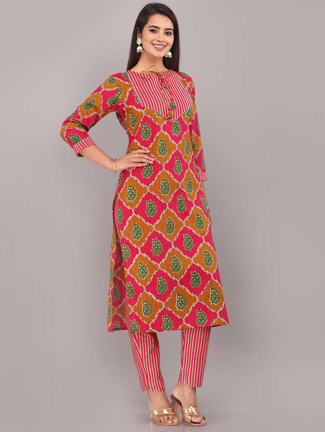 paisley kurta pant set - 20411680 -  Standard Image - 1