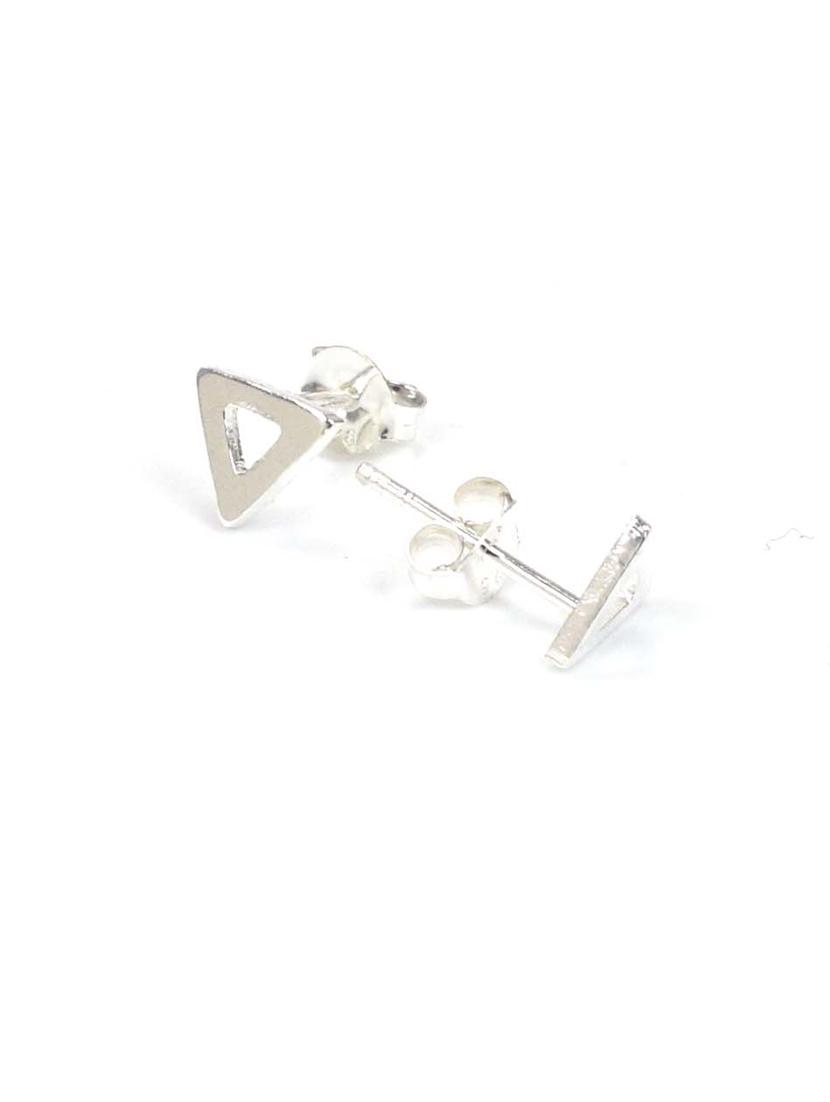 sterling silver plain triangle shape studs - 20411704 - Standard Image - 1