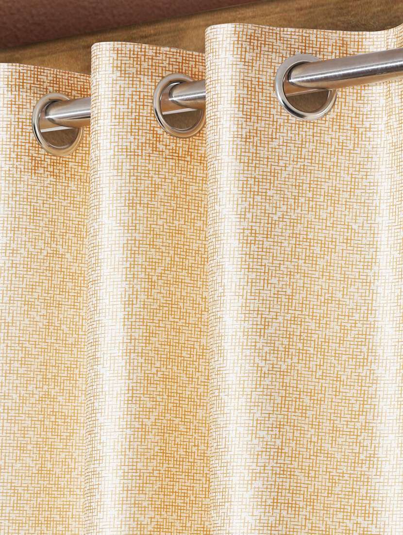 home sizzler 2 pieces digital print eyelet polyester door curtains - 7 feet, brown - 20412603 - Standard Image - 1