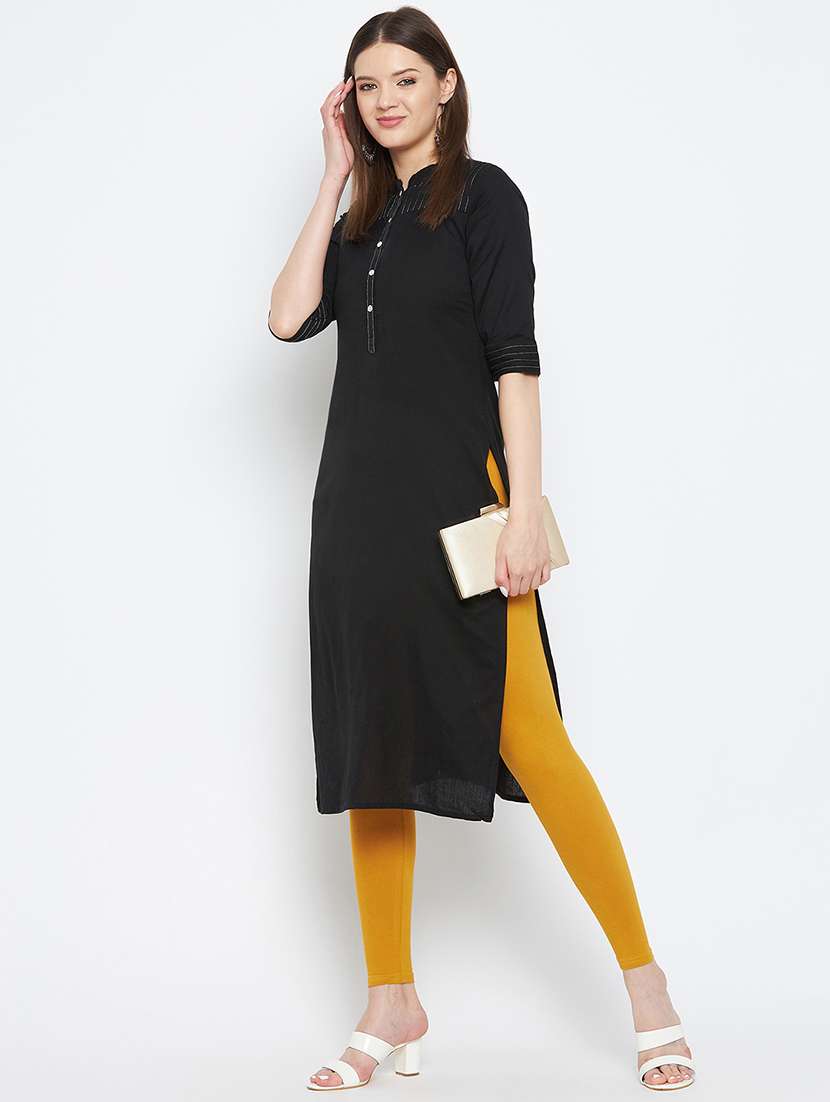 women pack of 2 solid leggings - 20412821 -  Standard Image - 4