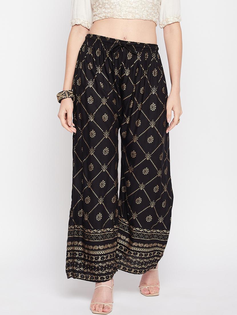 black foil print palazzo - 20412846 -  Zoom Image - 0