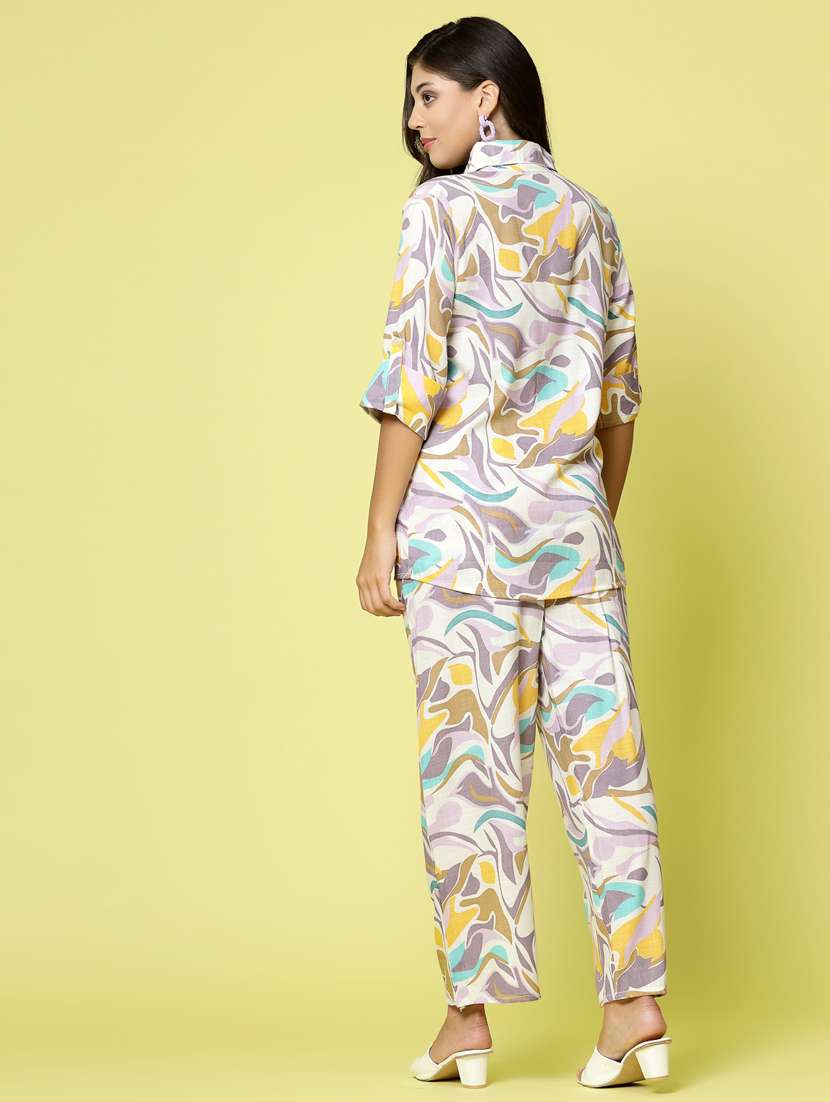 multi color abstract print shirt and trouser set  - 20412866 -  Standard Image - 4