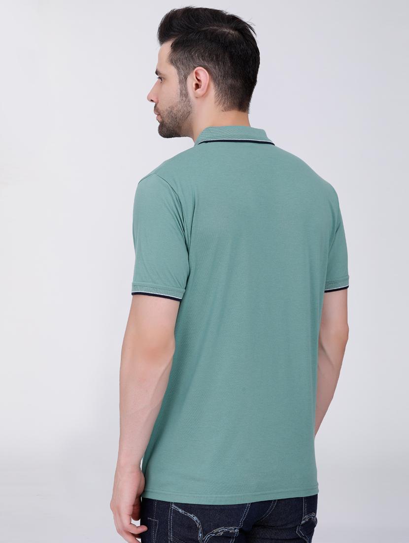 men plain short sleeve polo t-shirt - 20412963 -  Standard Image - 1