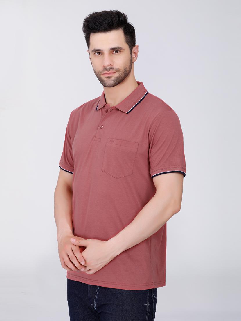 men plain short sleeve polo t-shirt - 20412964 -  Standard Image - 1