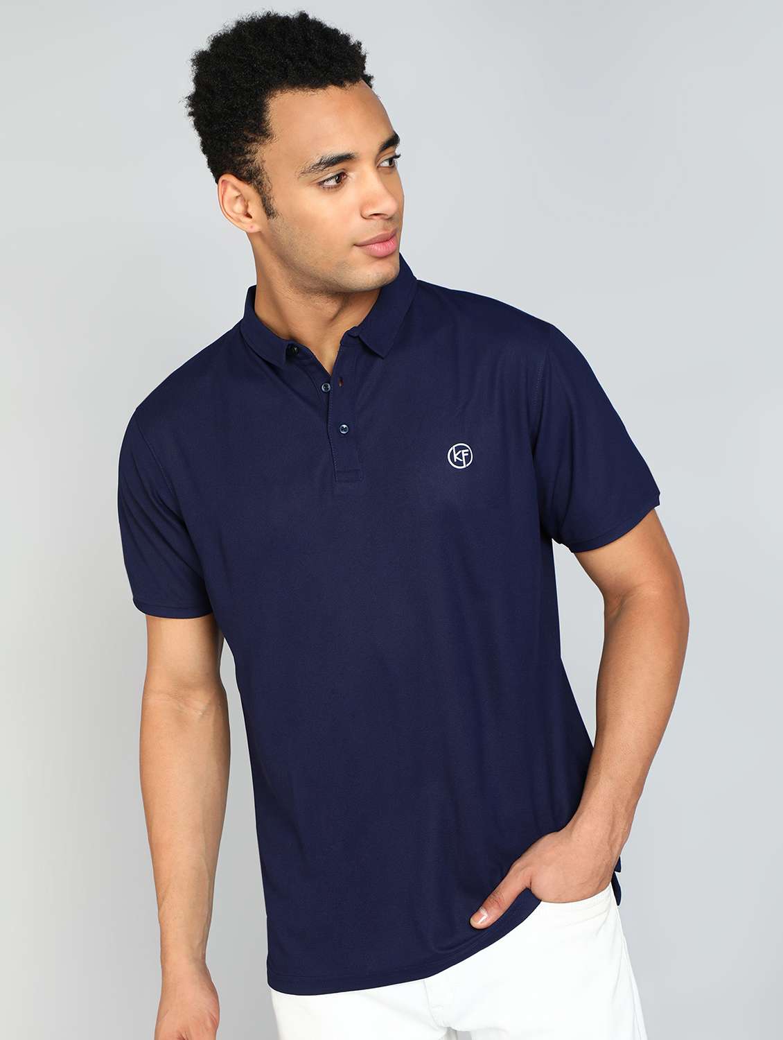 men solid cotton polo t-shirt