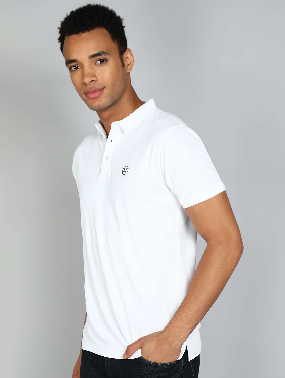 men solid cotton polo t-shirt - 20413928 -  Standard Image - 1