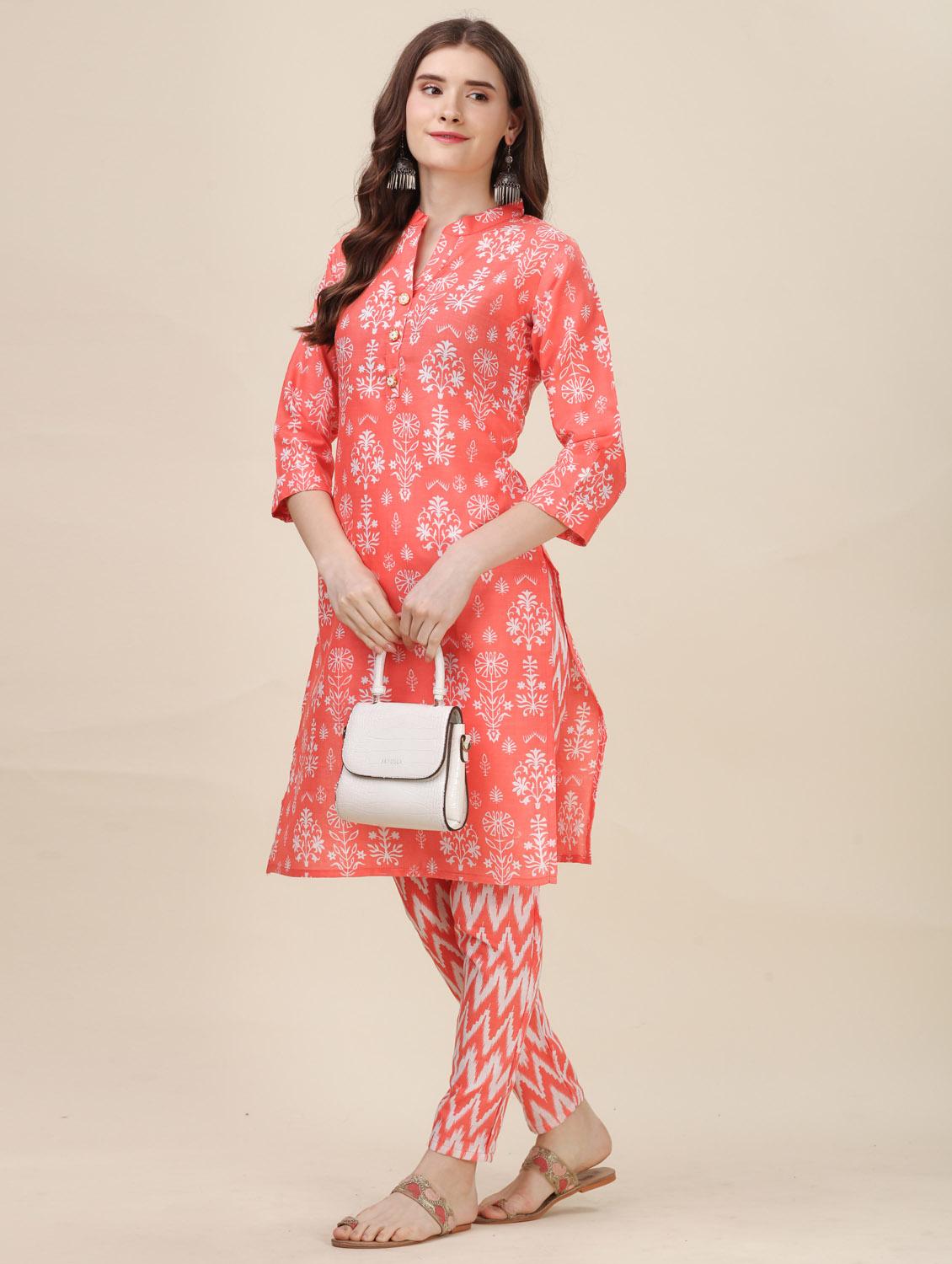 block print kurta pant set - 20415166 - Standard Image - 1