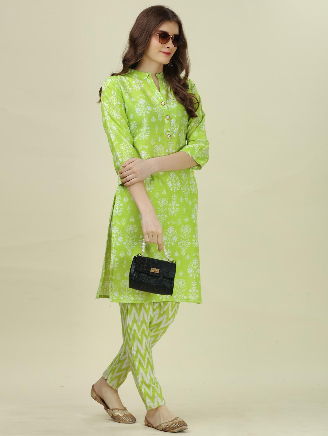 block print kurta pant set - 20415168 - Standard Image - 1