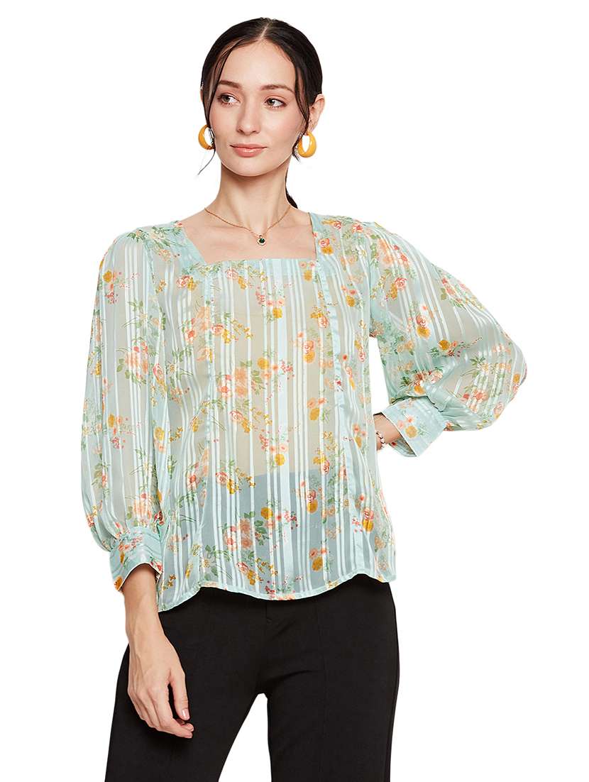printed regular satin top