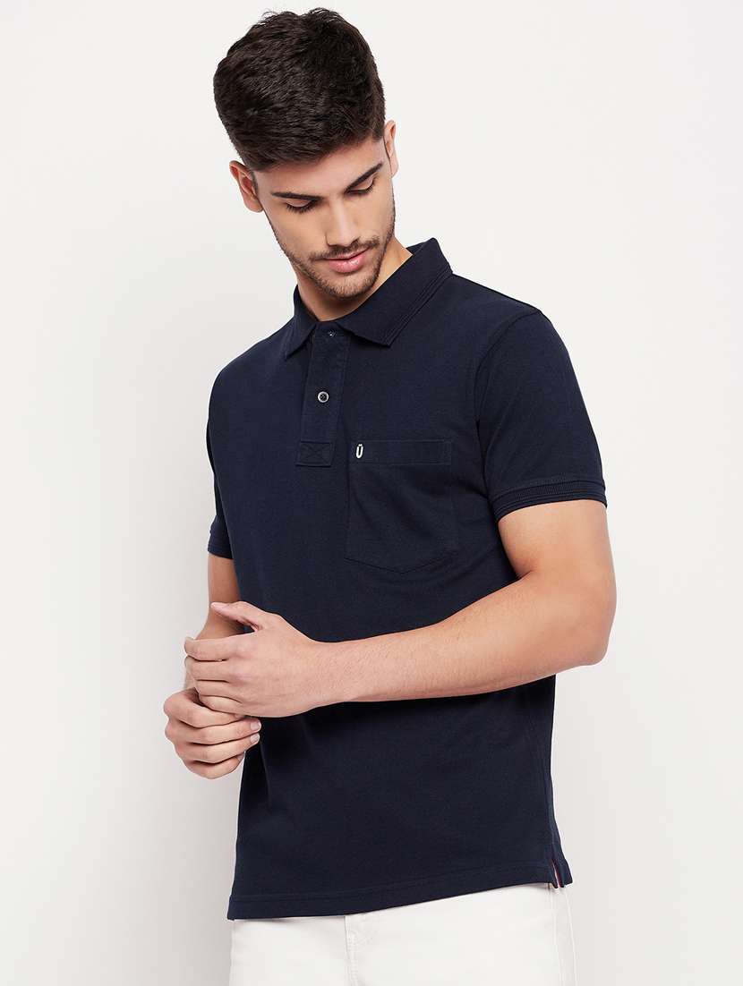 men solid cotton polo t-shirt - 20416350 - Standard Image - 1