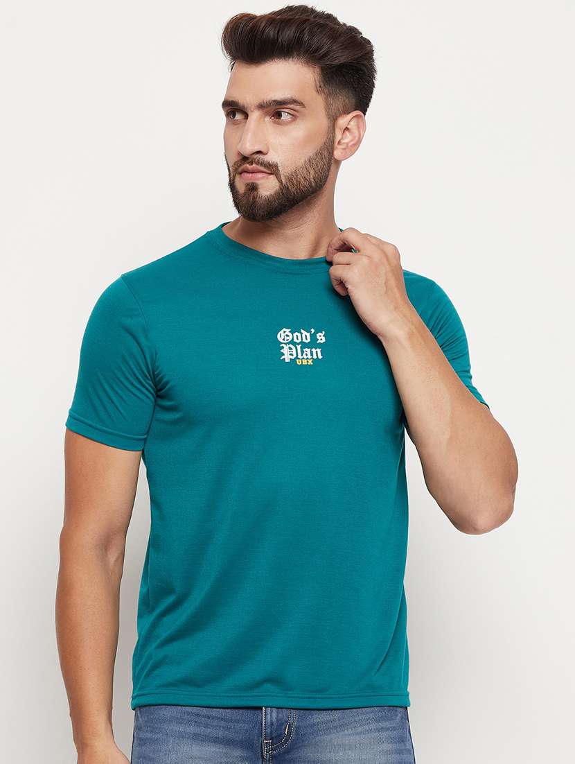 men chest print cotton t-shirt