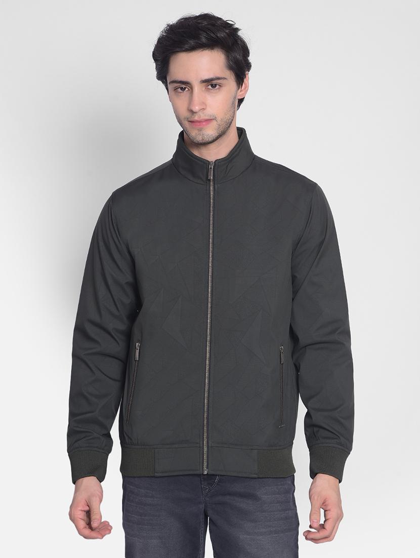 men solid grey polyester casual jacket - 20416946 -  Zoom Image - 0
