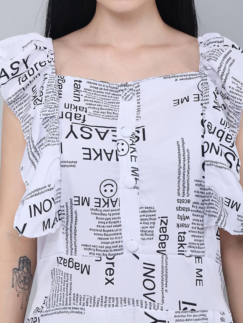white typographic maxi dress - 20417063 - Standard Image - 4