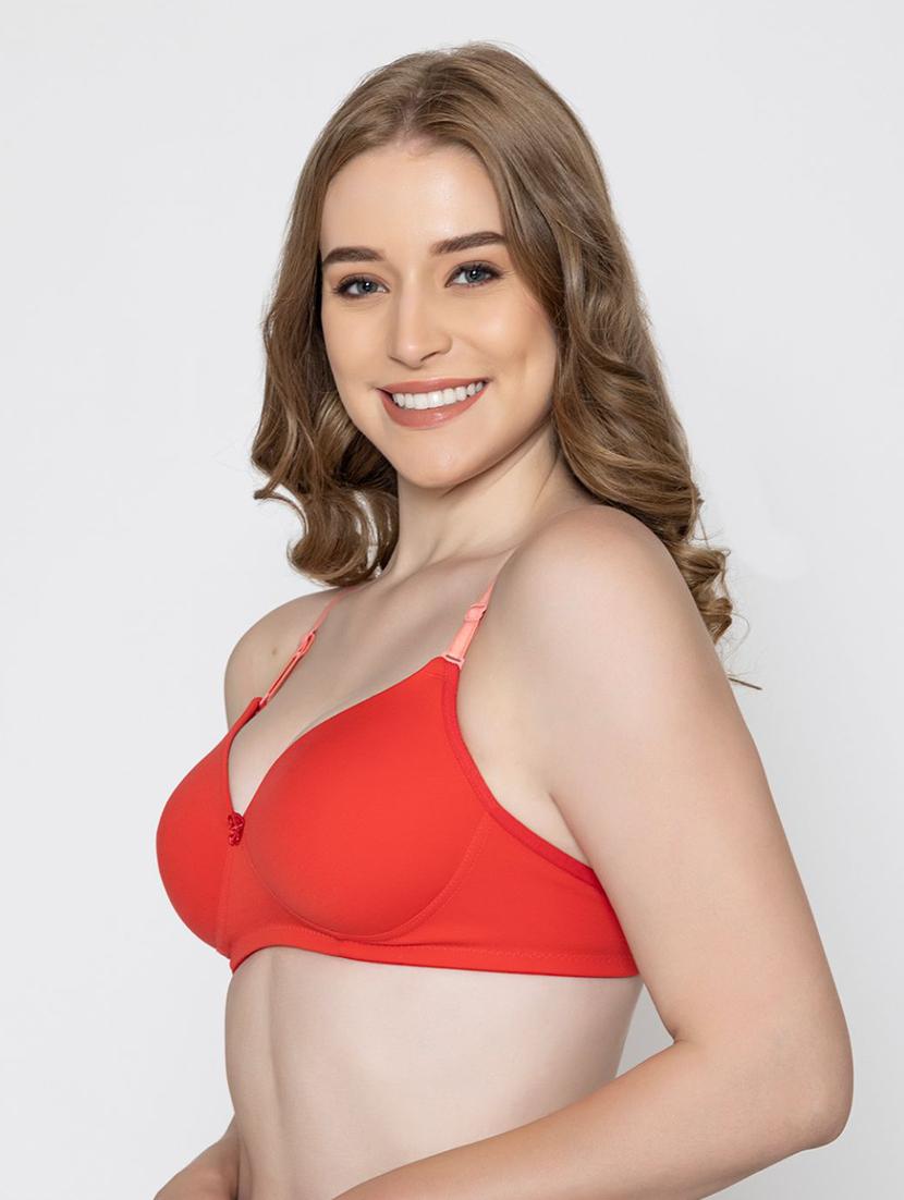 orange cotton blend regular bra - 20417073 - Standard Image - 1