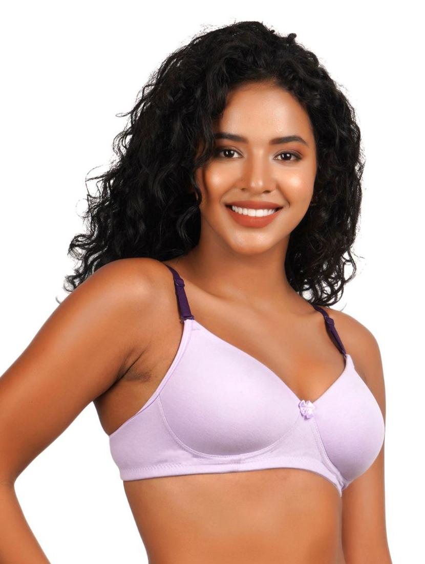 purple cotton blend tshirt bra - 20417075 - Standard Image - 1
