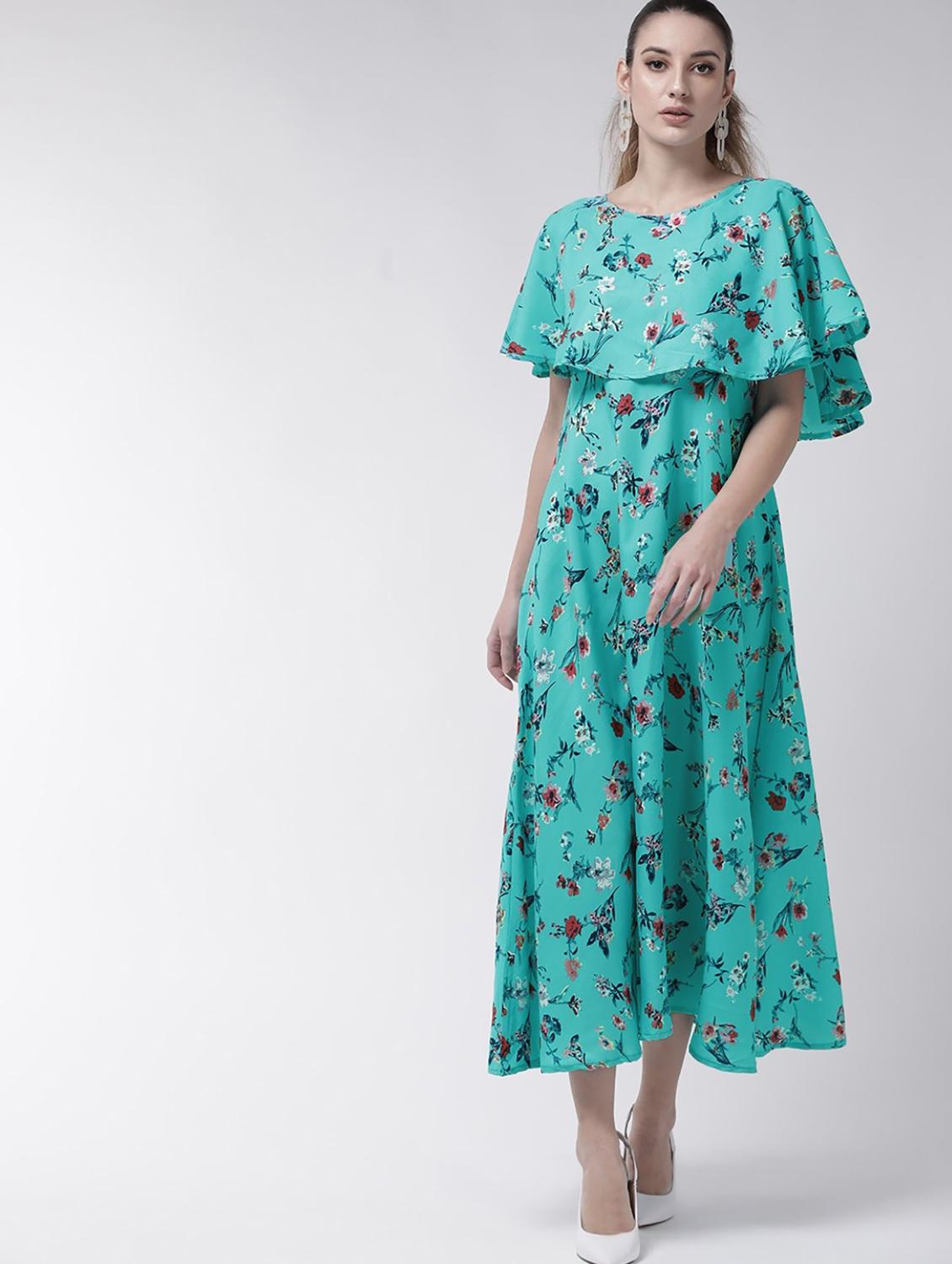 turquoise floral maxi dress - 20417088 - Zoom Image - 0