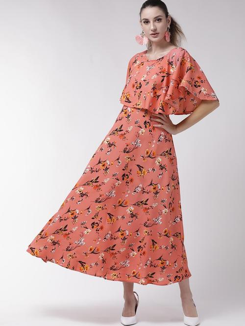 orange floral maxi dress - 20417089 - Standard Image - 0