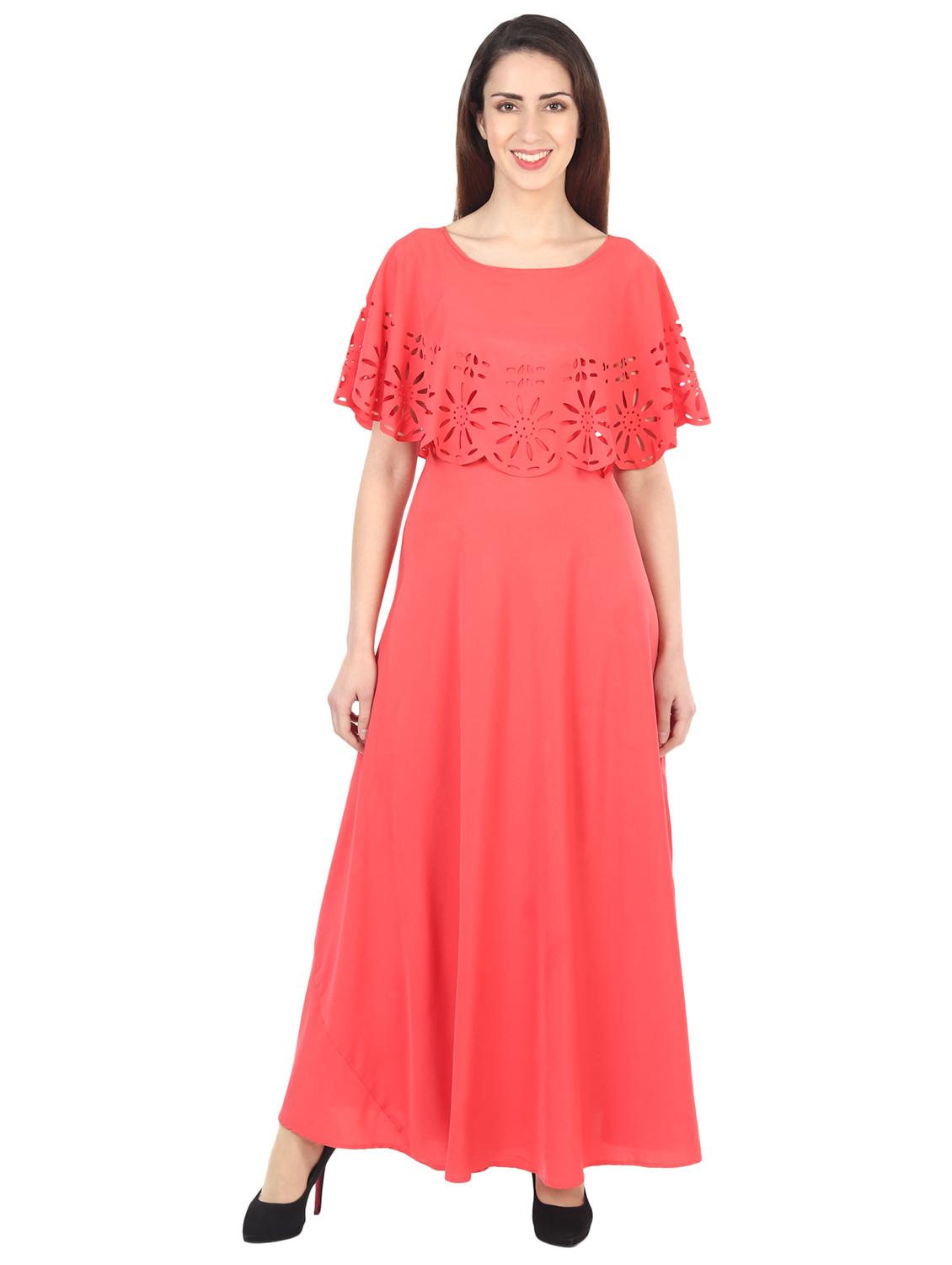 red self design maxi dress - 20417101 - Zoom Image - 0