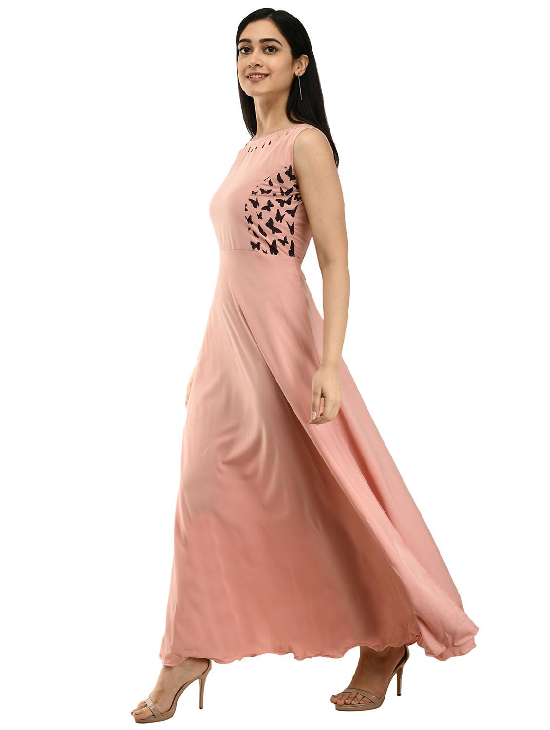 peach graphic print maxi dress - 20417113 - Standard Image - 1