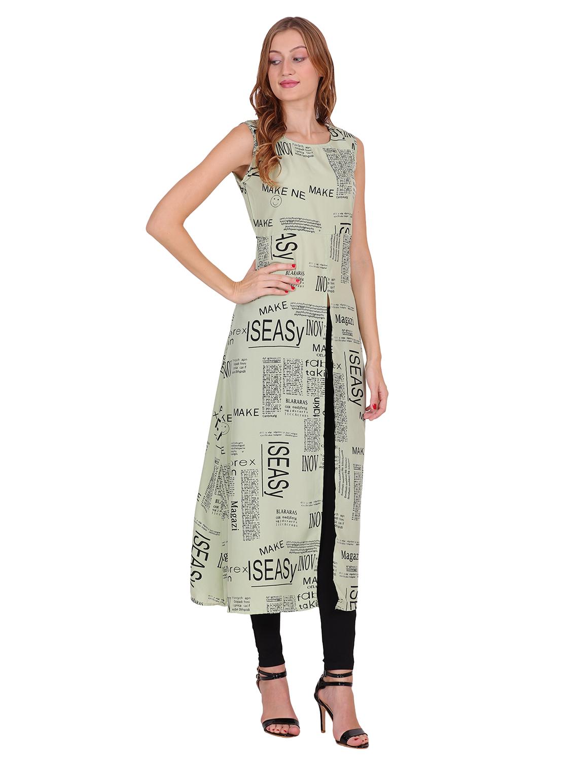 green typographic a-line tunic - 20417135 - Standard Image - 1