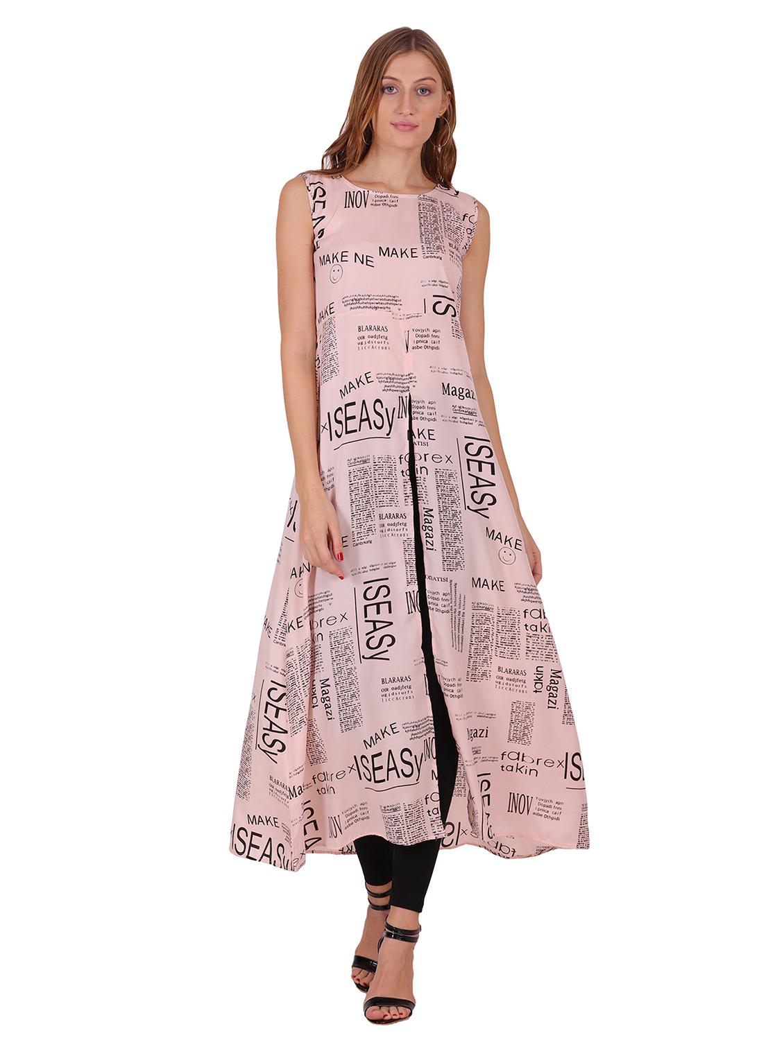 pink typographic a-line tunic - 20417139 -  Zoom Image - 0