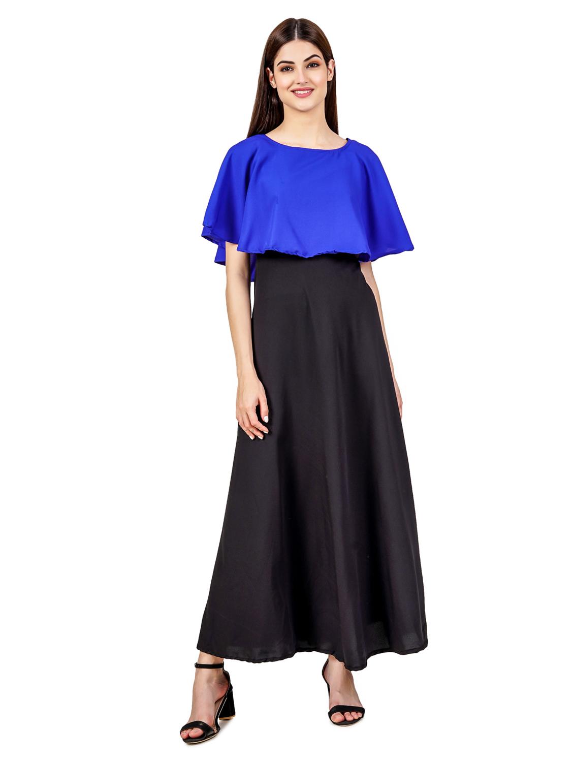 blue and black solid maxi dress - 20417154 - Zoom Image - 0