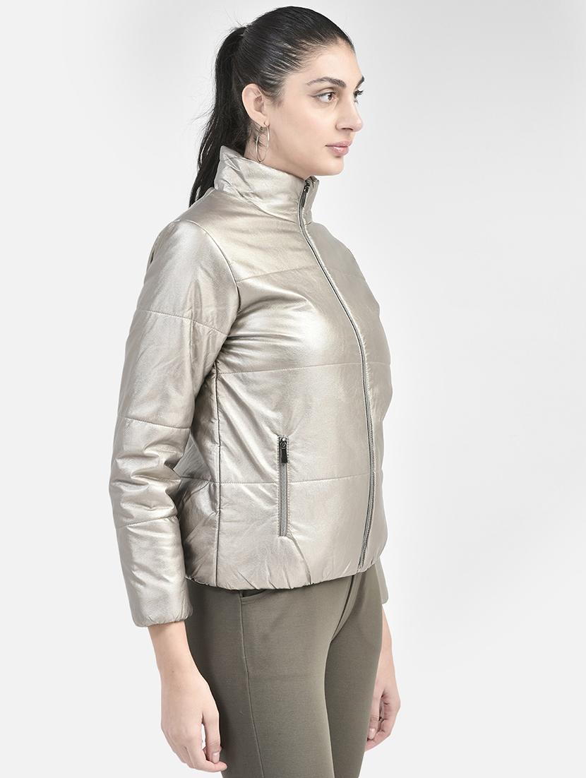 grey solid bomber jacket - 20417179 - Standard Image - 1