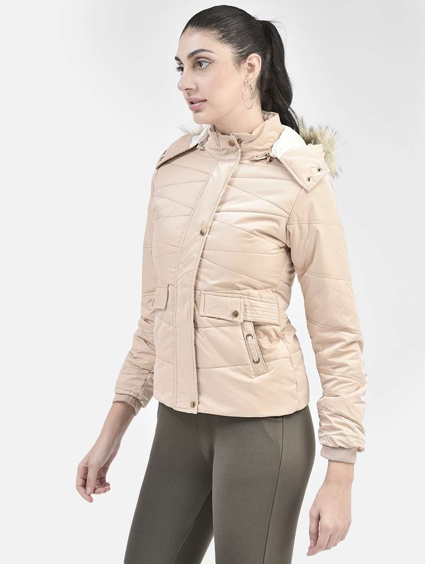 women solid long sleeve quilted jacket  - 20417184 -  Standard Image - 1