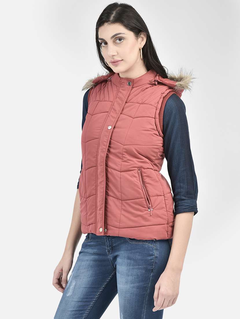 women red polyester quilted & padded jacket - 20417185 - Standard Image - 1