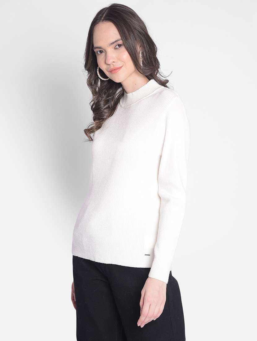 white round neck pullover - 20417264 -  Standard Image - 1