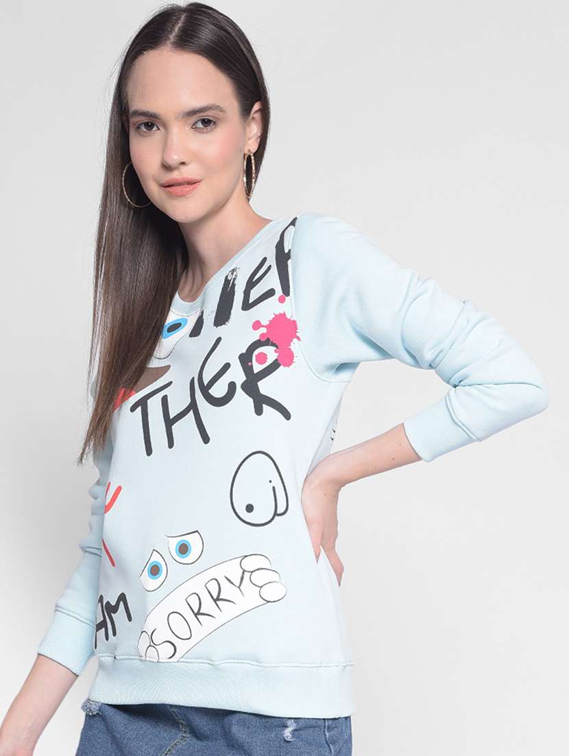 women's front print sweatshirt