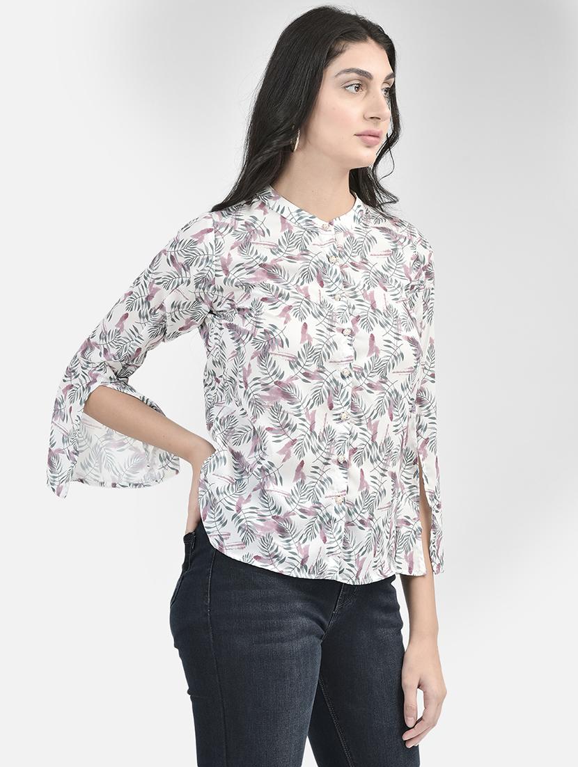 white printed regular tunic - 20417298 - Standard Image - 1