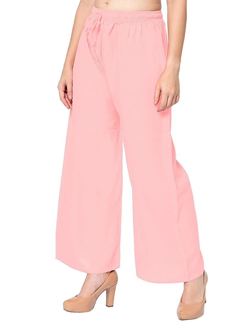 women mid rise embroidered straight palazzo - 20417337 - Standard Image - 1