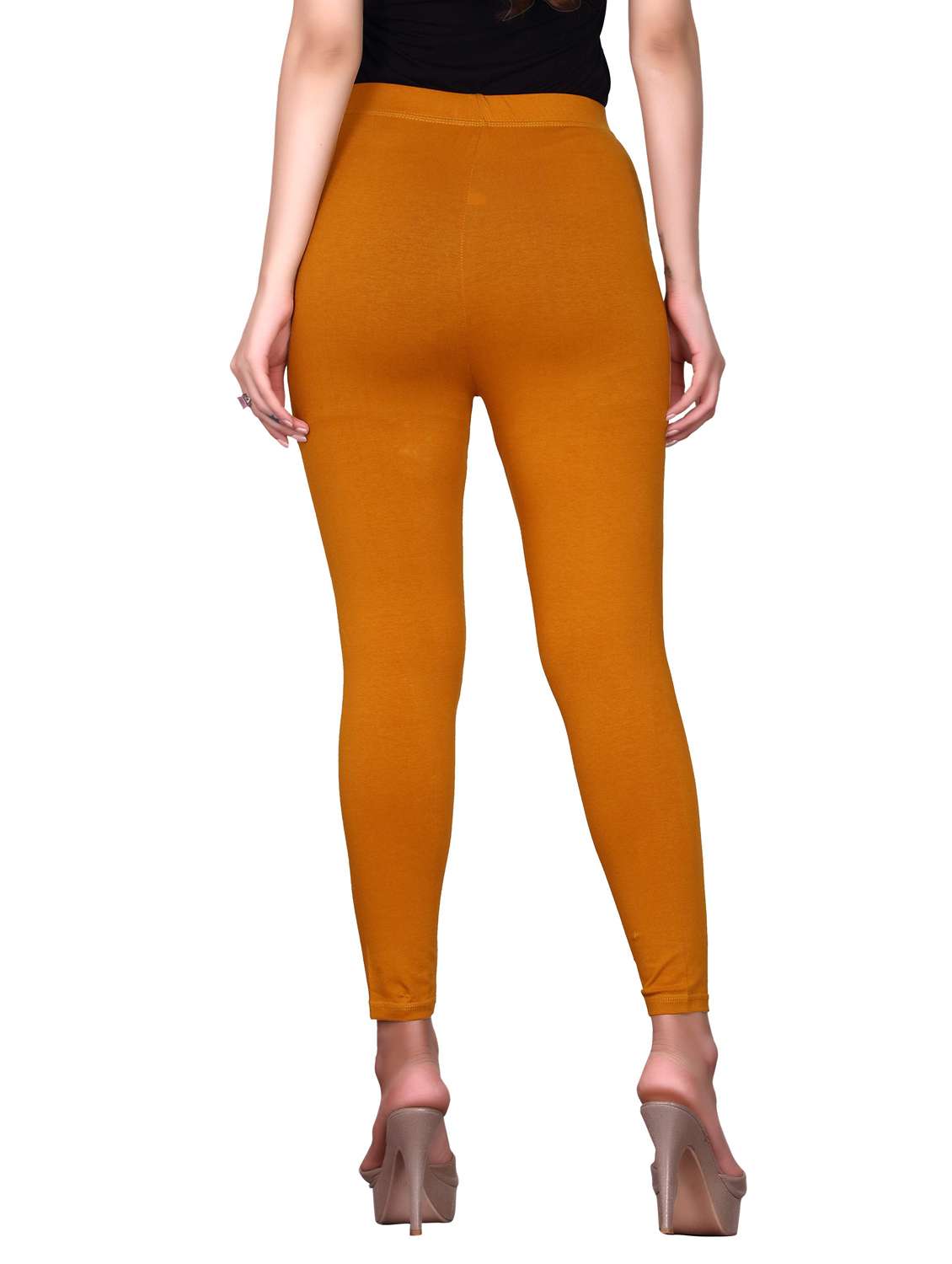 women mustard solid legging - 20417533 -  Standard Image - 1