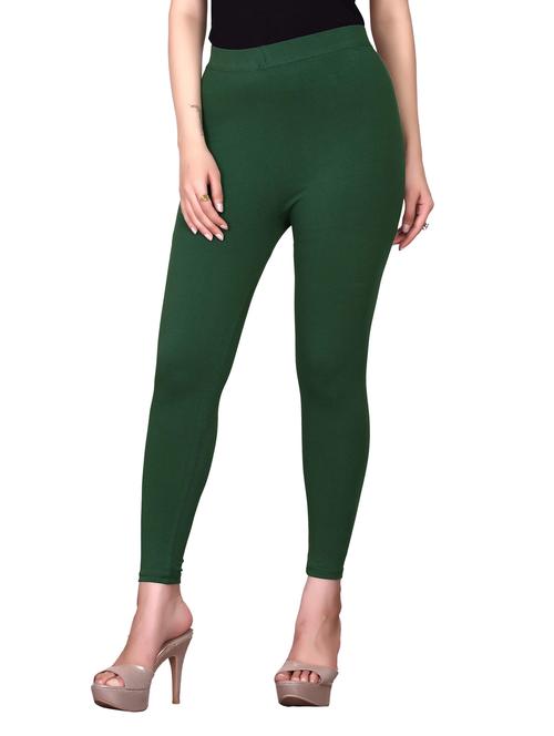 women green solid legging - 20417535 -  Standard Image - 0