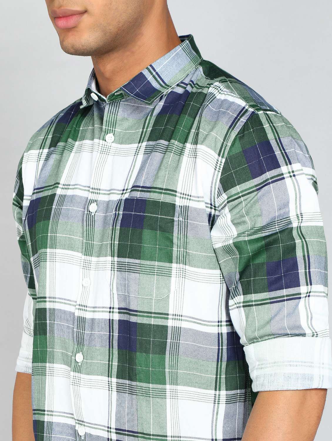 green checkered casual shirt - 20417789 -  Standard Image - 4