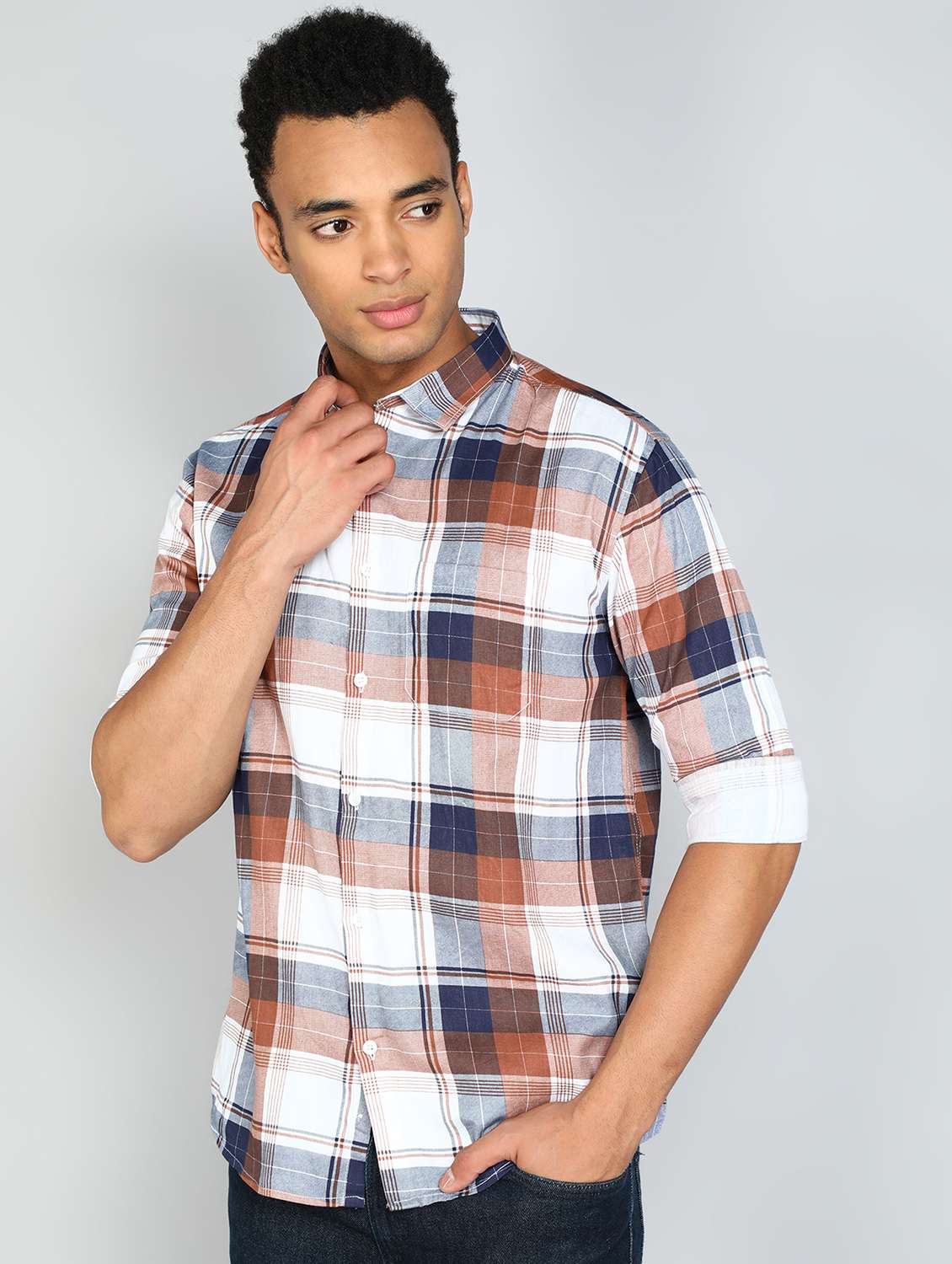 orange cotton casual shirt - 20417790 -  Standard Image - 1