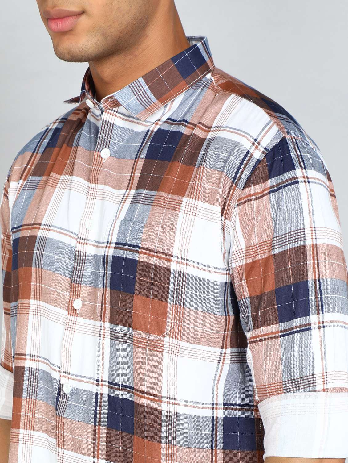 orange cotton casual shirt - 20417790 -  Standard Image - 4