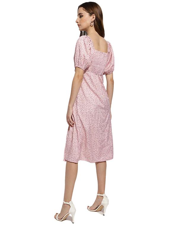 pink floral print high slit dress - 20418741 - Standard Image - 4
