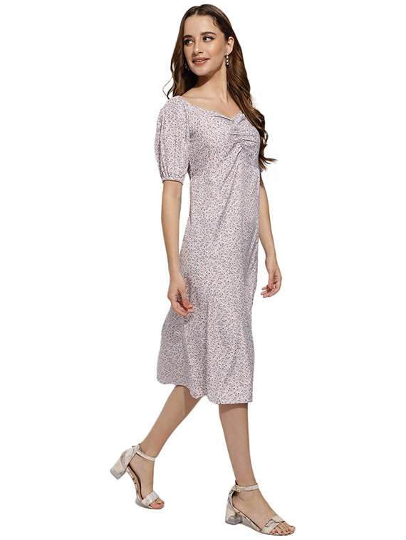 grey floral high slit dress - 20418742 -  Standard Image - 1