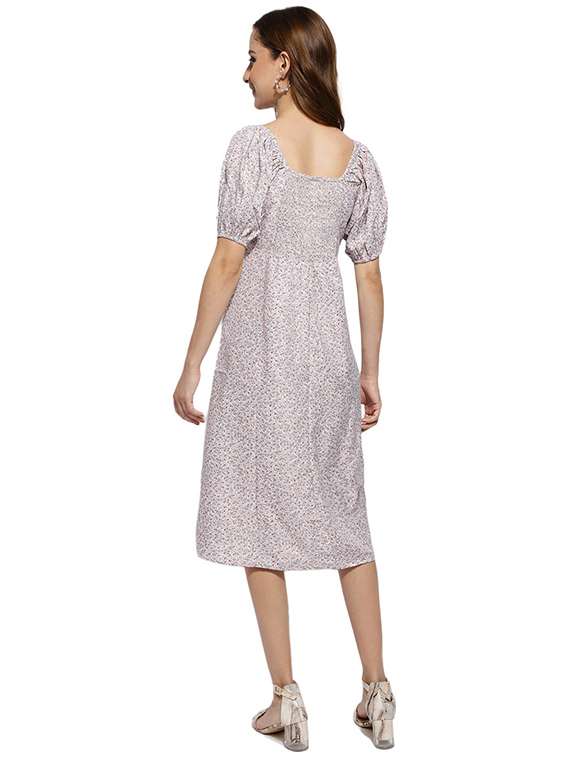 grey floral high slit dress - 20418742 - Standard Image - 4