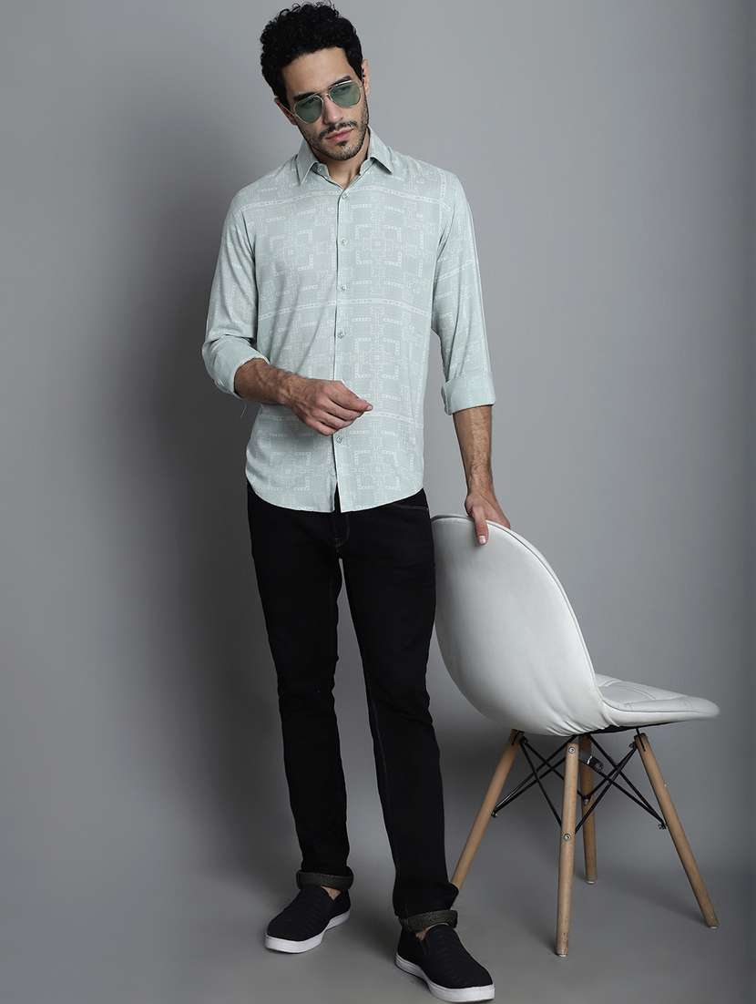 men's geomatric printed casual shirts - 20418795 -  Standard Image - 4