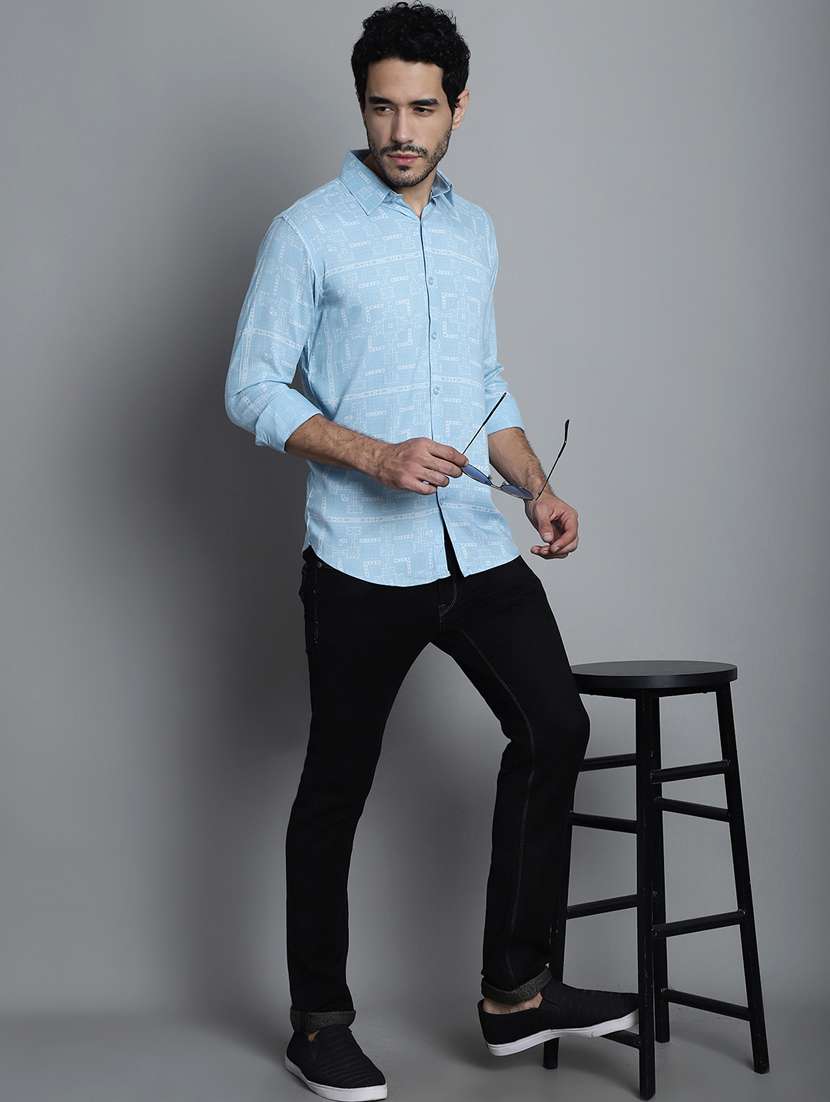 men's geomatric printed casual shirts - 20418796 -  Standard Image - 4