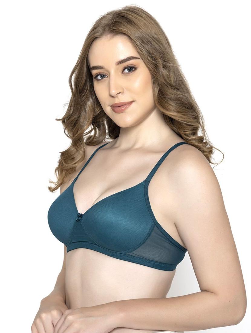 teal solid full coverage regular bra - 20418808 - Standard Image - 1