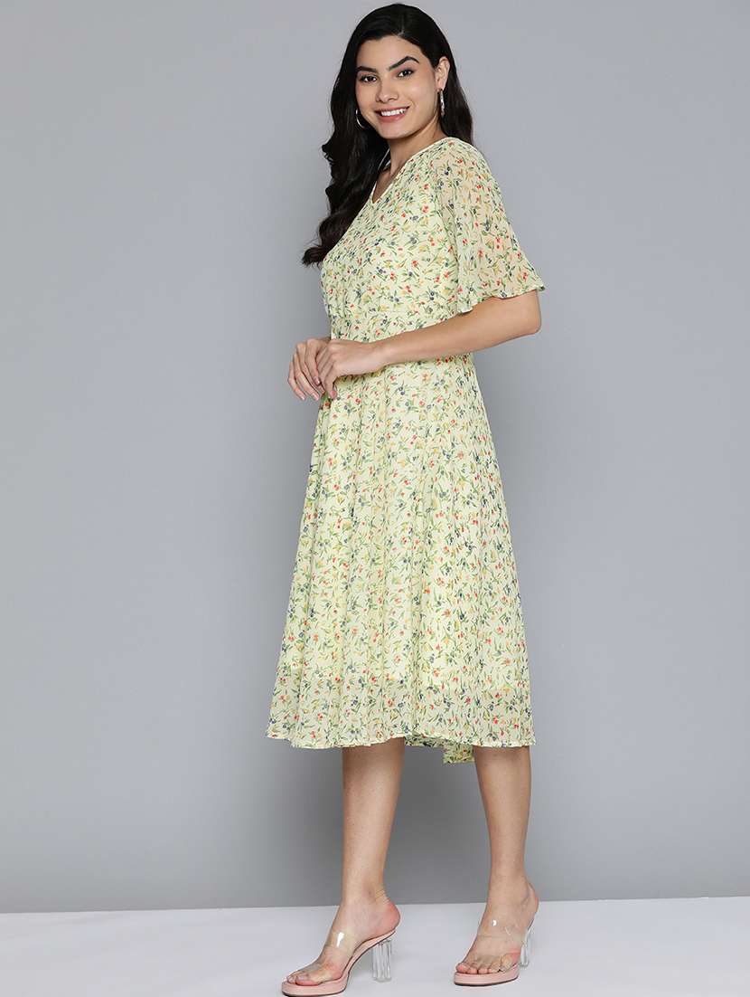 lemon sherbet floral print a-line  dress - 20418818 -  Standard Image - 1