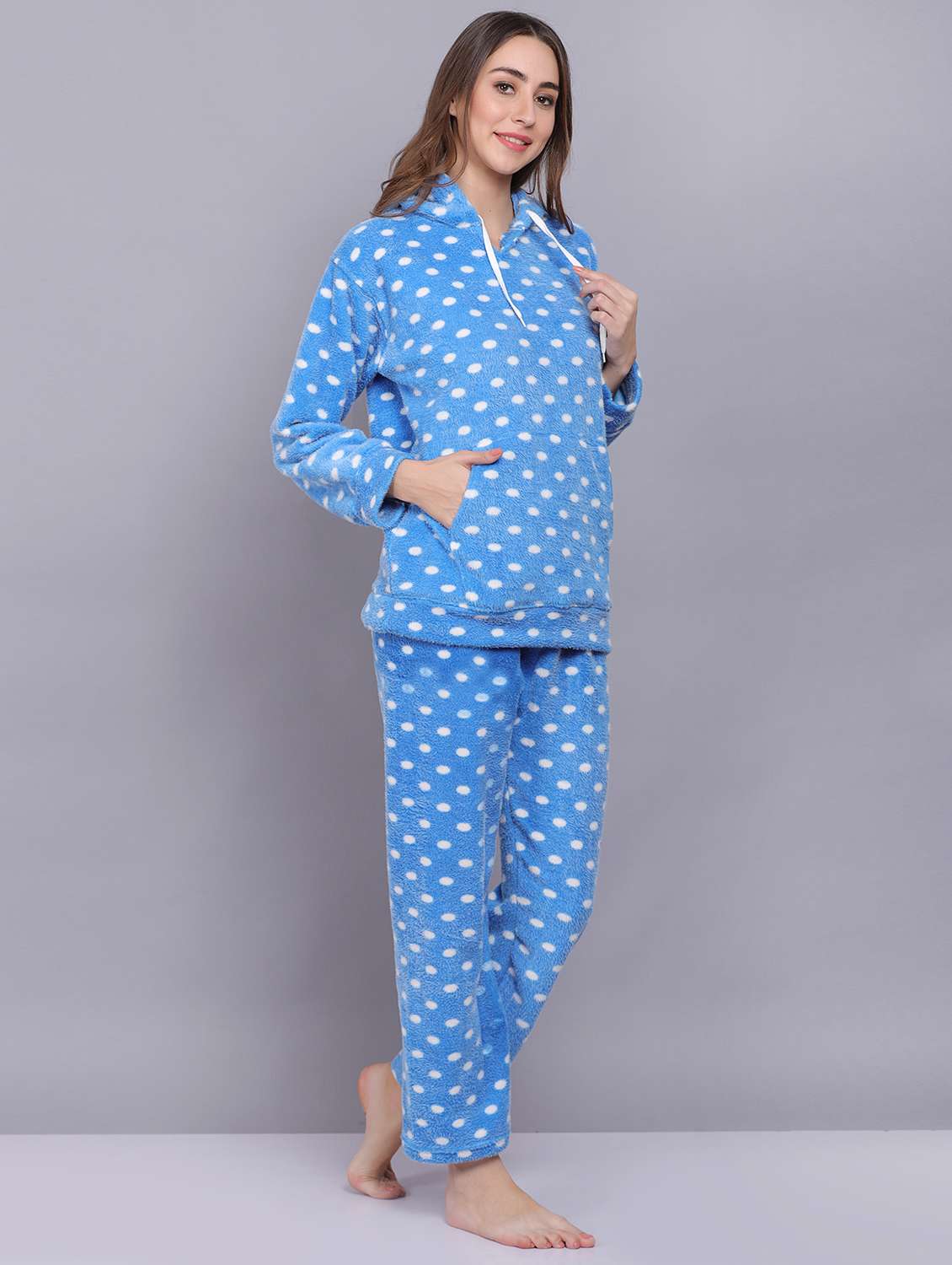  blue wool pyjama nightwear set - 20418833 -  Standard Image - 1