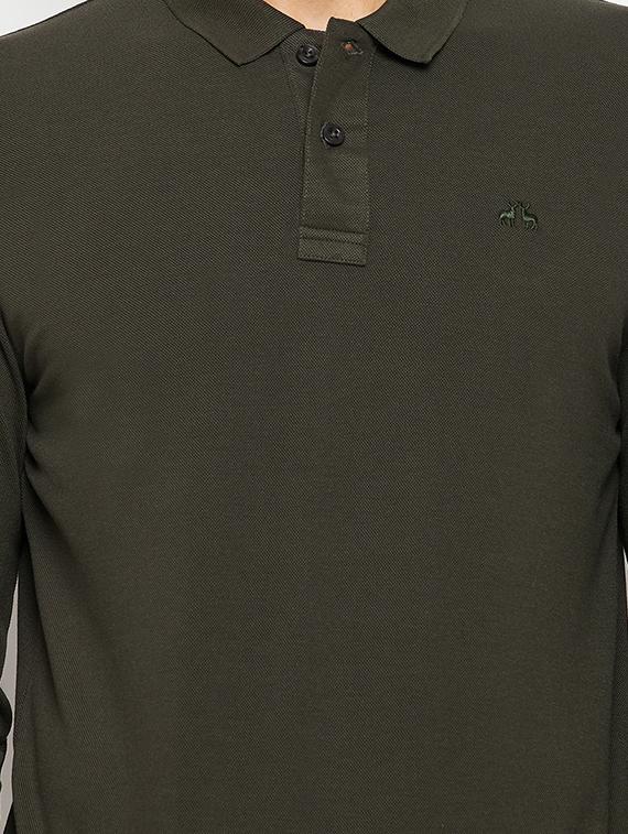 solid long sleeves polo t-shirt - 20418918 - Standard Image - 4